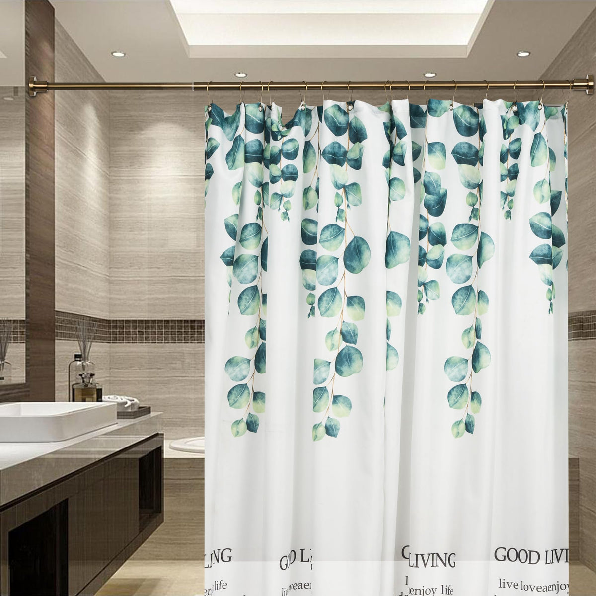 1-inch stainless steel tube provides strong support for any shower curtain
