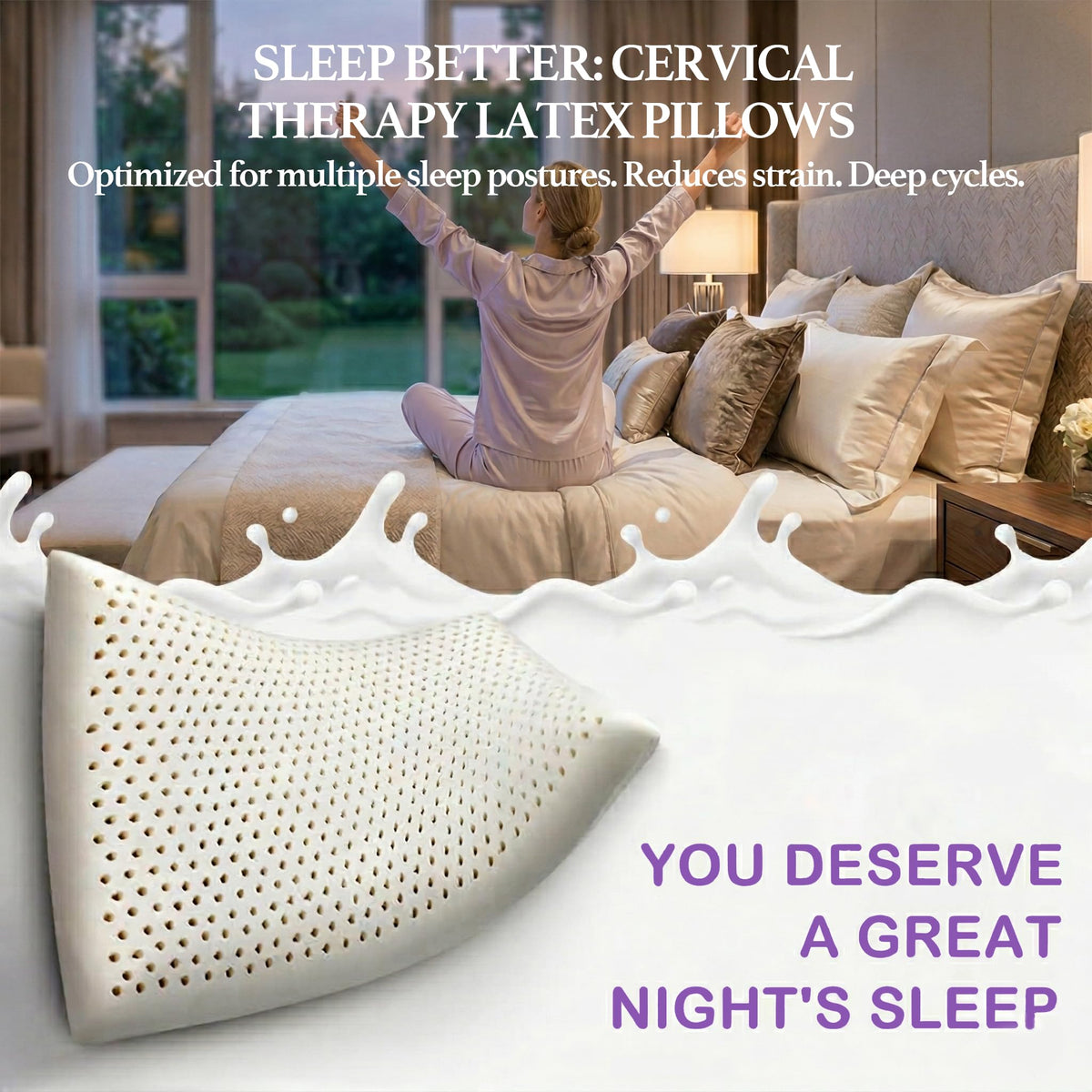 Artka pillow demonstrates open-cell technology for airflow.