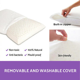 Artka pillow close-up shows open-cell construction for cooling comfort.