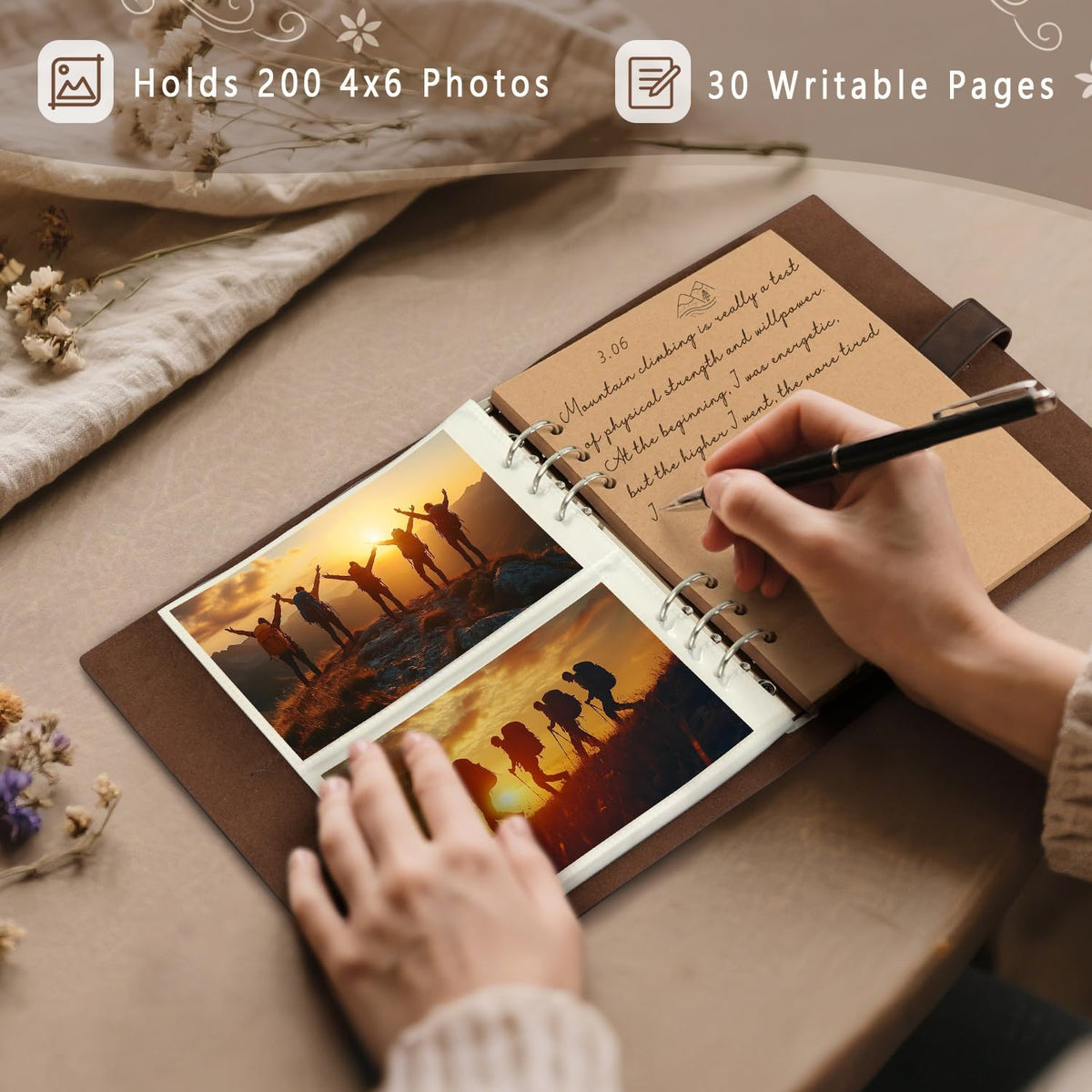 Artmag Photo Album 6-ring binder lets you reorder pages.