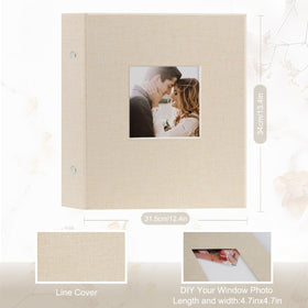 Artmag Photo Album side view shows slim, sturdy linen cover.