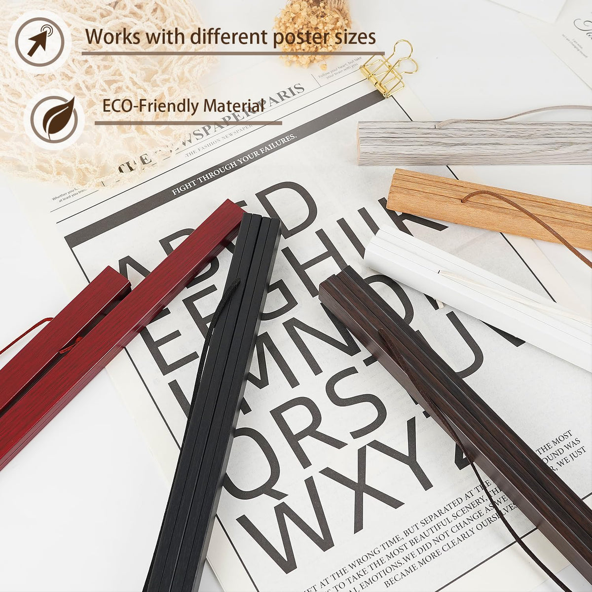 Artmag wooden texture frame adds a clean natural look to wall art