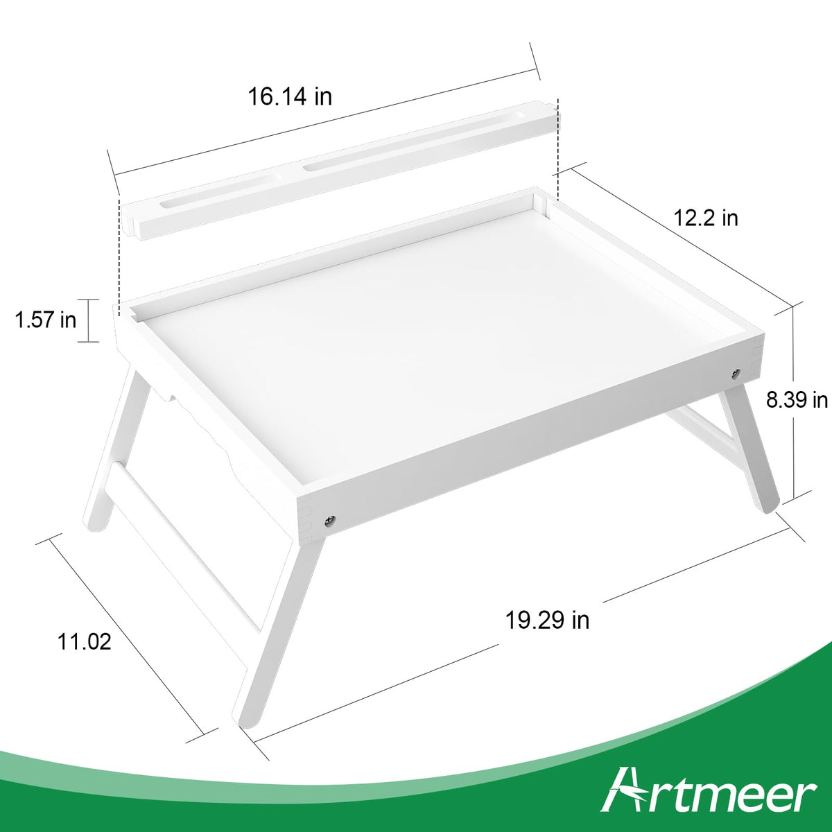 Artmeer bamboo breakfast tray doubles as a laptop desk.