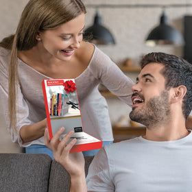 Artori Design display-ready Superman bookends on a shelf