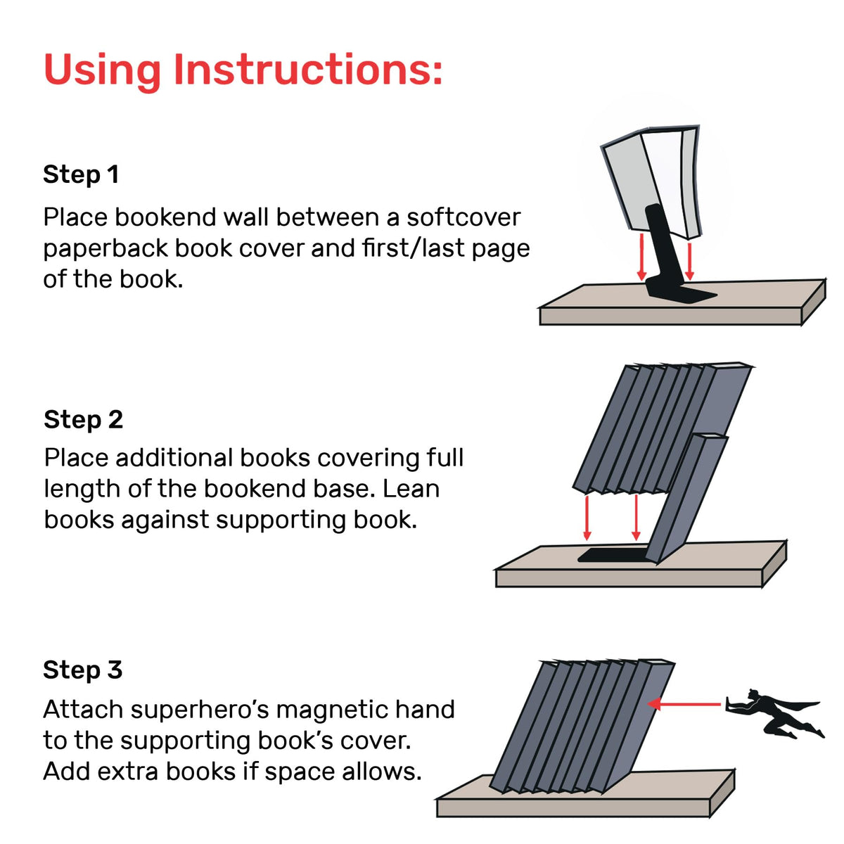 Artori Design metal bookends with sturdy construction for heavy volumes