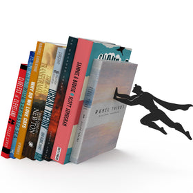 Artori Design Superman bookends duo stabilizing shelves with hero presence