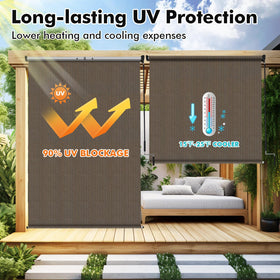 Artpuch cordless patio shade delivers privacy and glare reduction for relaxing outdoors.