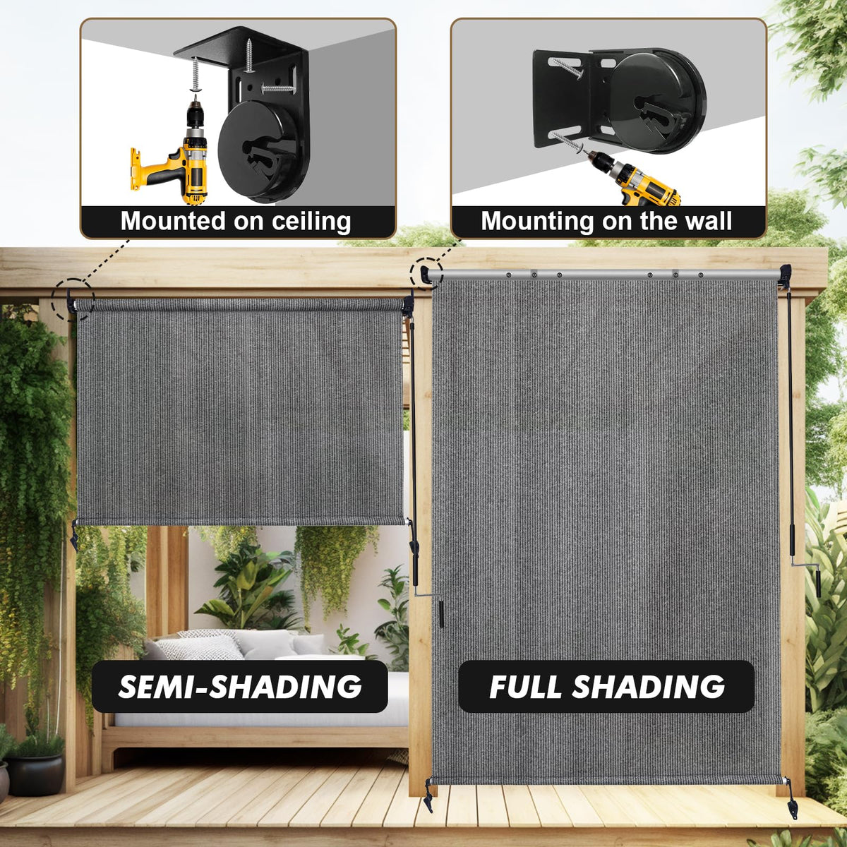 Artpuch outdoor shade installation guide image illustrates step-by-step setup