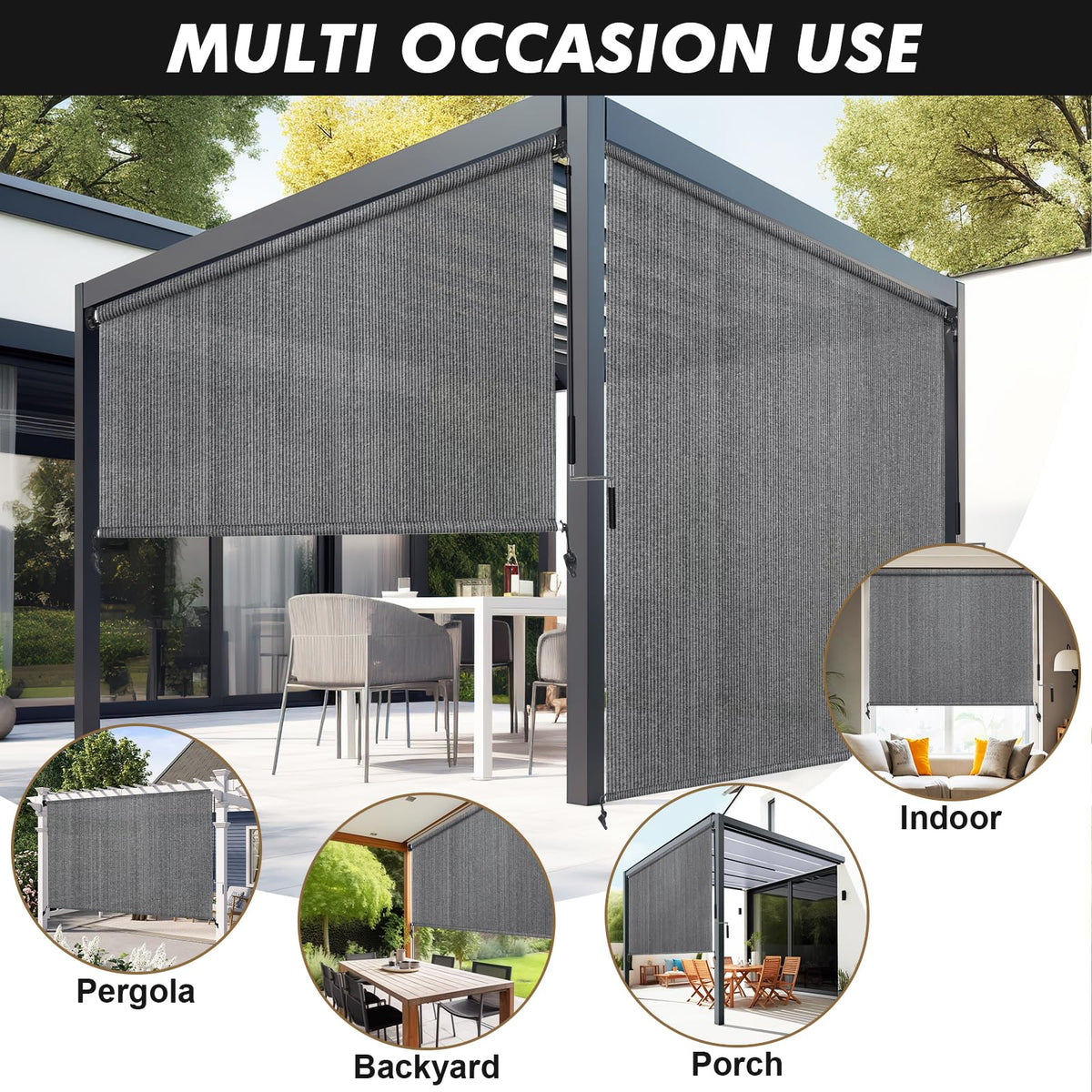Artpuch shade in a sunny yard area highlighting UV protection and furniture care