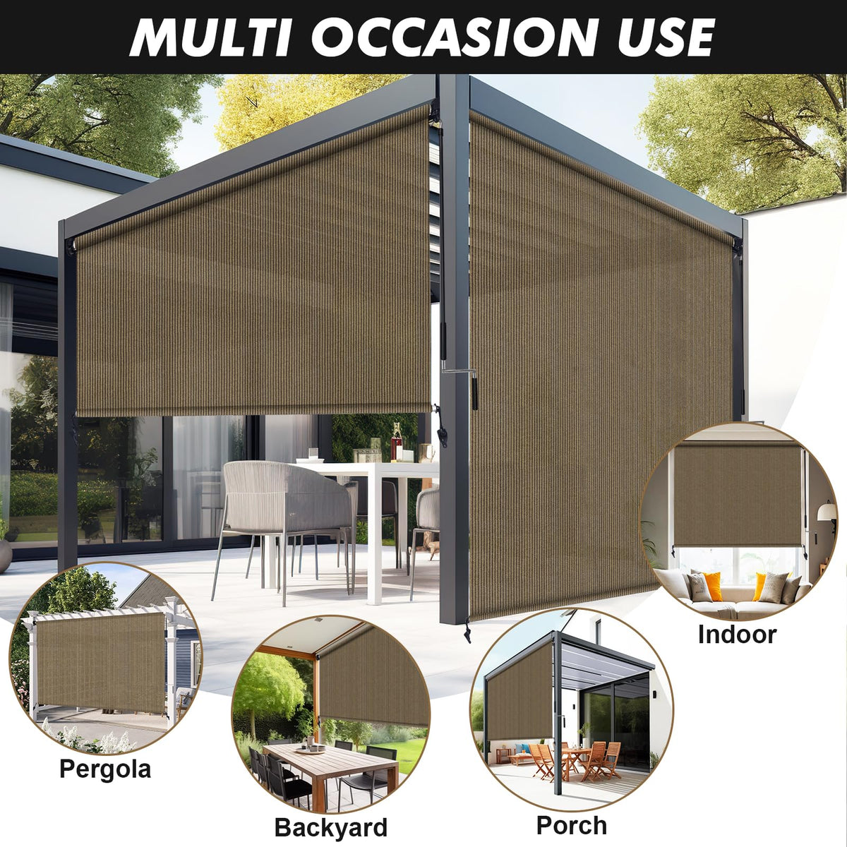 Artpuch Shade installed on a porch creates a cooler, private space