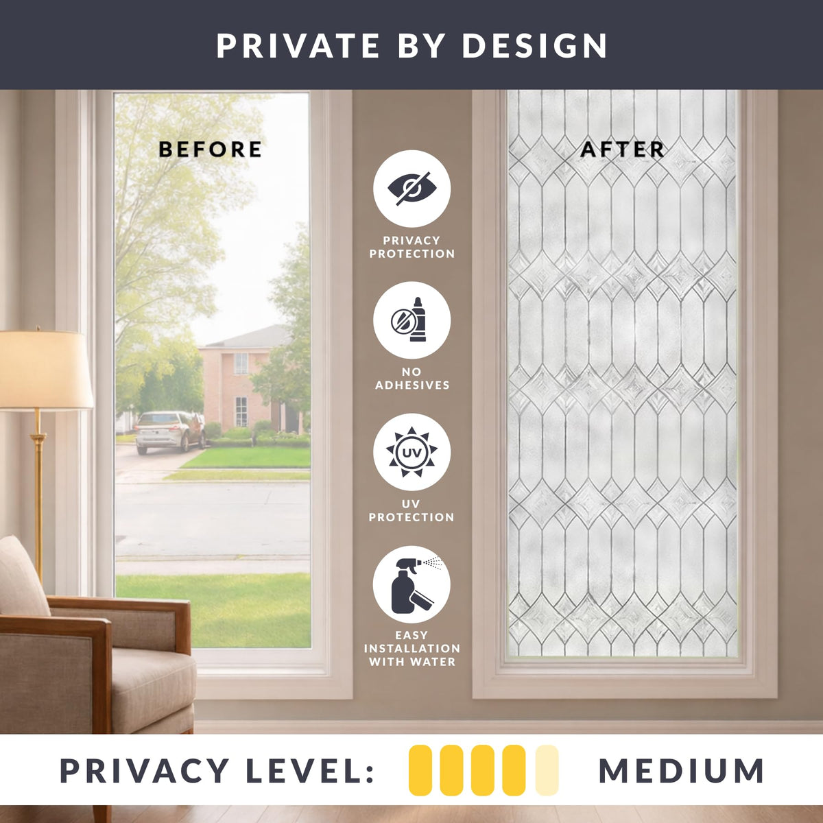 ARTSCAPE Regent UV protection film reduces glare while maintaining natural light.