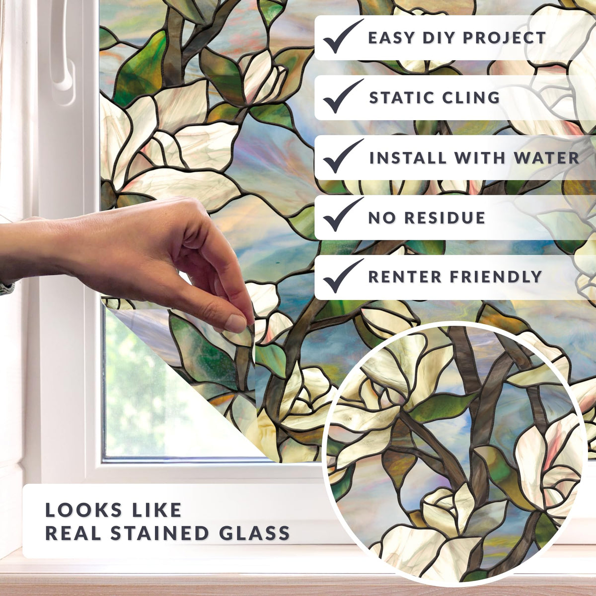 ARTSCAPE Artscape Star Magnolia close-up shows vibrant magnolia patterns for color-rich decor.