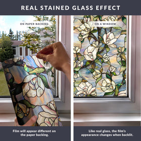 ARTSCAPE Artscape Star Magnolia removable, residue-free window film for easy seasonal updates.