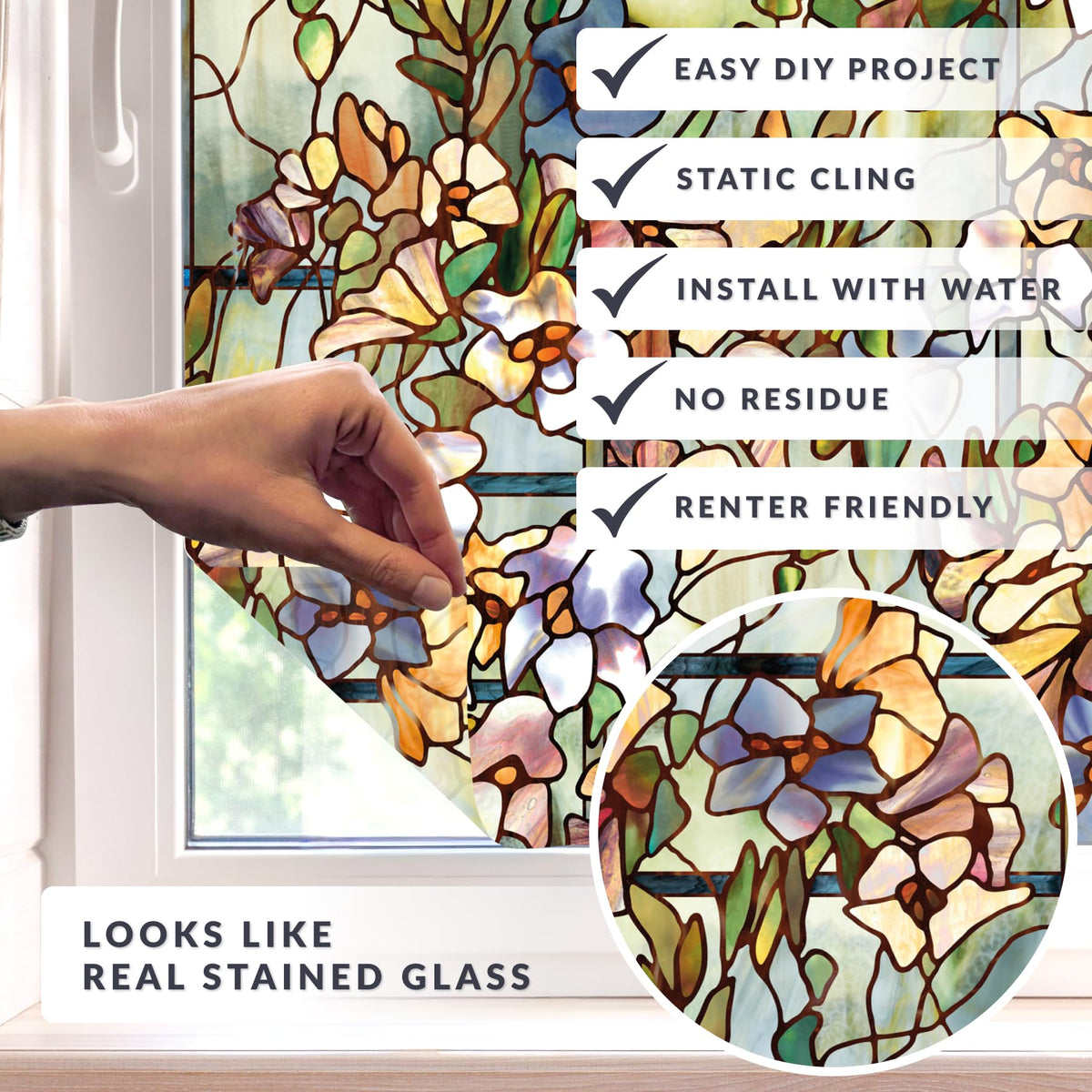 Artscape Trellis vibrant pattern detail adds color without blocking natural light