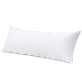 Artscope 14x36 pillow insert close-up shows fluffy synthetic down for plush lounging