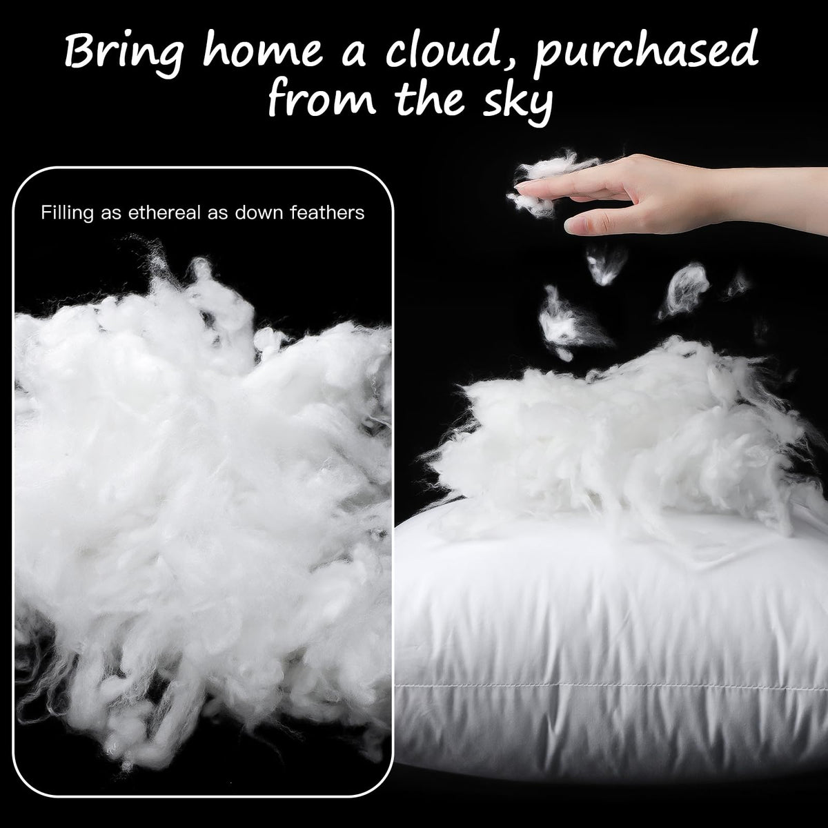 Artscope pillow insert closeup showing fluffy fiber texture