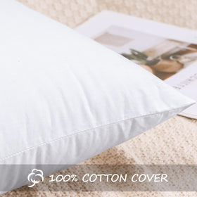 Artscope pillow insert with breathable 100% cotton cover for skin-friendly comfort