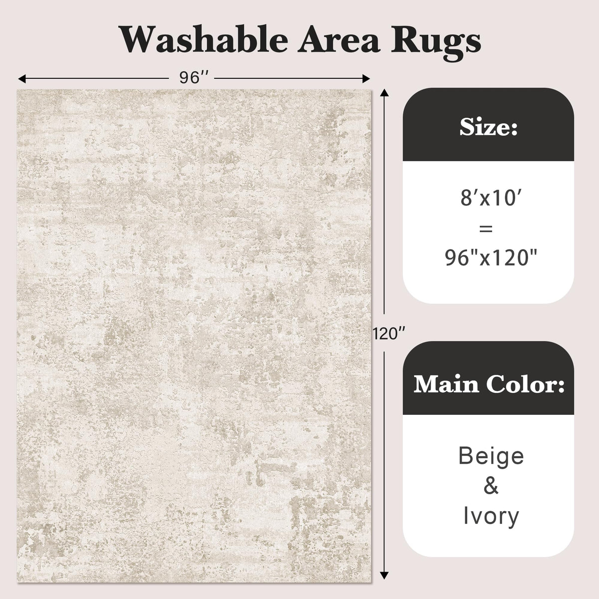 Art&Tuft rug with anti-slip backing stays in place on smooth floors