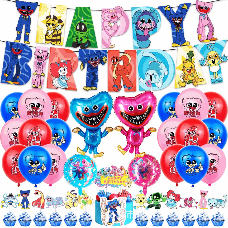 Artvibe Poppy Playtime banner enhances bold, easy to hang party decor.