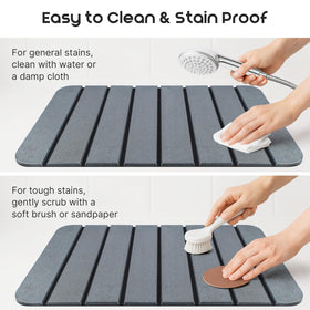 ArtyCozy grey bath mat combines durability with modern style.