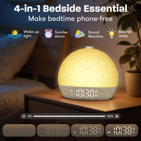 ARUQO Wake Up Light offers 30 soothing sounds for sleep and relaxation.