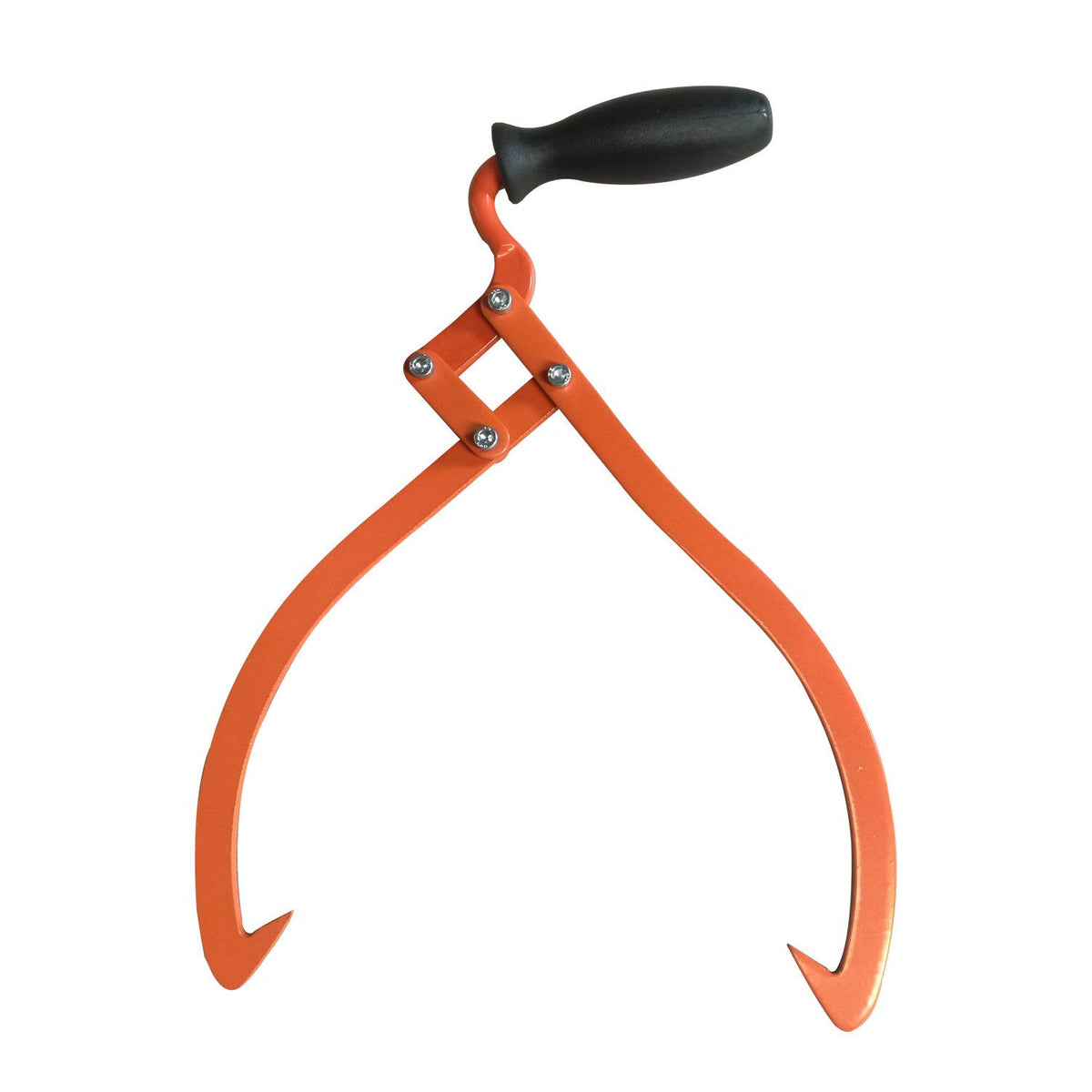 Aruza log tongs featuring an offset handle for easy carrying and stacking.