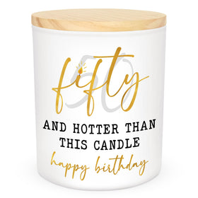 ARVEXO vanilla lavender candle in a gift box, perfect for 50th birthday celebrations.
