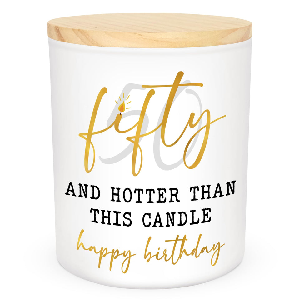 ARVEXO vanilla lavender candle in a gift box, perfect for 50th birthday celebrations.