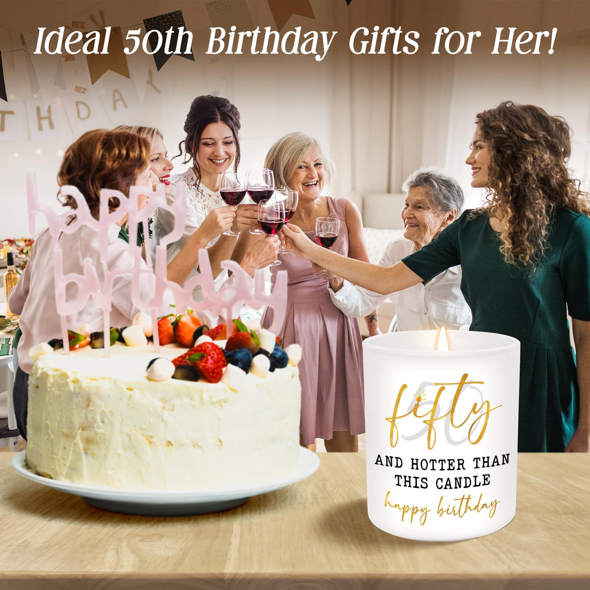 ARVEXO candle as centerpiece for birthday celebration table.