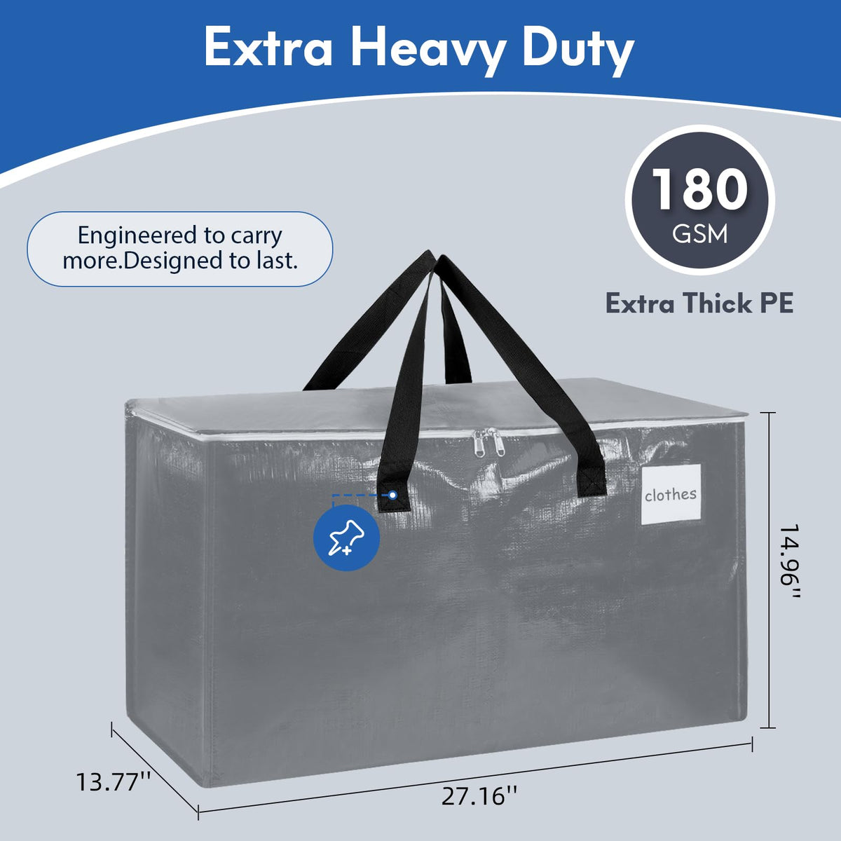 Arzerlize moving bag close-up with reinforced handles for heavy loads