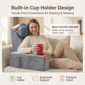 AS AWESLING pillow with rotating headrest for customizable neck support.