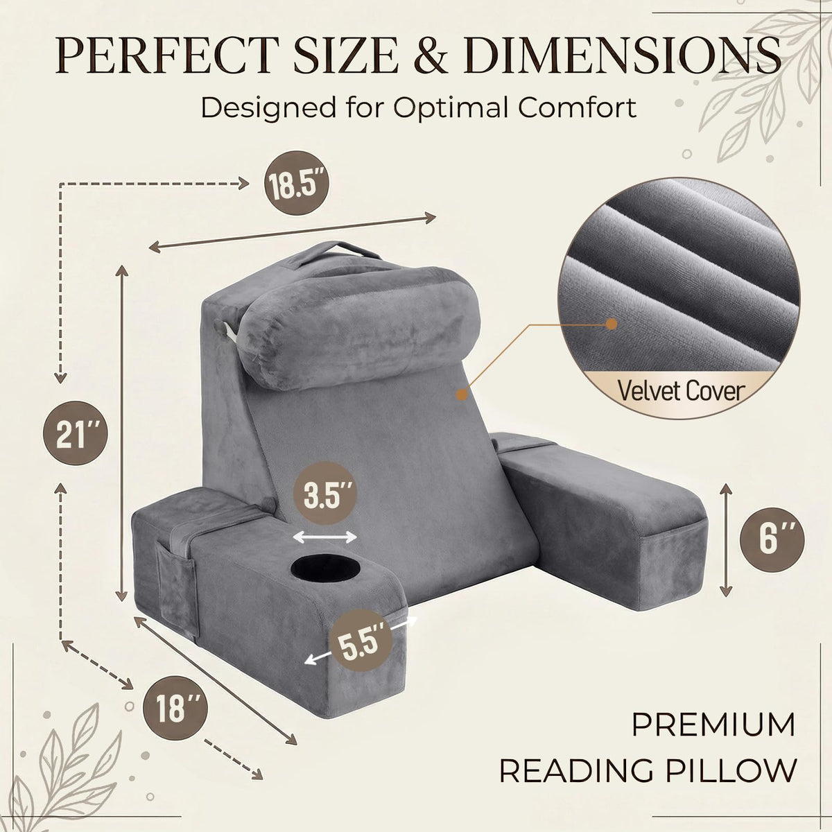 AS AWESLING height-adjustable back pillow adapts to bed, couch, or floor.