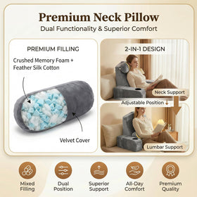 AS AWESLING headrest rotates for targeted lumbar alignment during use.