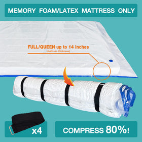 Asatdd queen-size bag rolled for compact storage and easy transport