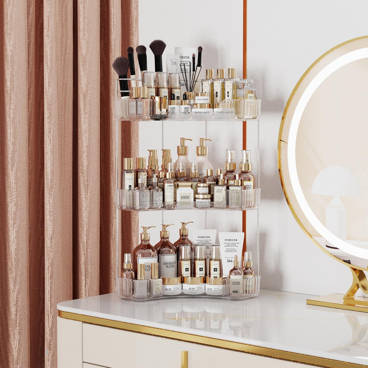 Asayuee 90-degree corner design fits tight spaces and maximizes storage.