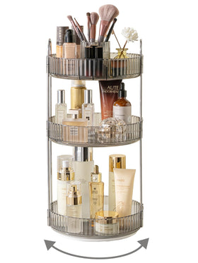 Asayuee 360° rotating organizer with top-compartment grid for easy access