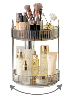 Asayuee 360 rotating makeup organizer with smooth access to cosmetics