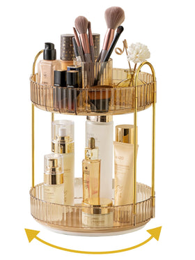 Asayuee 360° rotation makeup organizer for easy access on your vanity