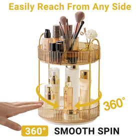 Asayuee gold-accent vanity organizer elevates counter storage and style