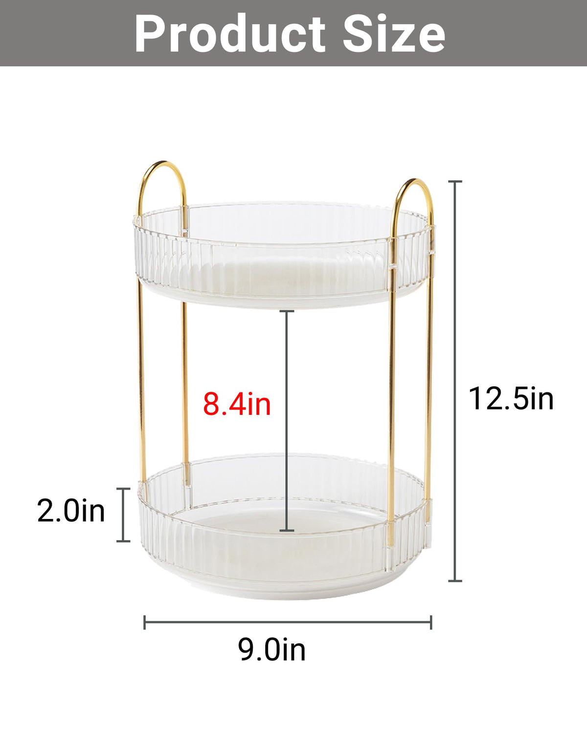 Asayuee large capacity vanity organizer holds makeup, skincare, and perfumes with style.