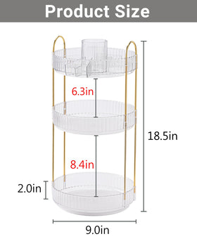 Asayuee premium ABS vanity organizer with gold steel accents.