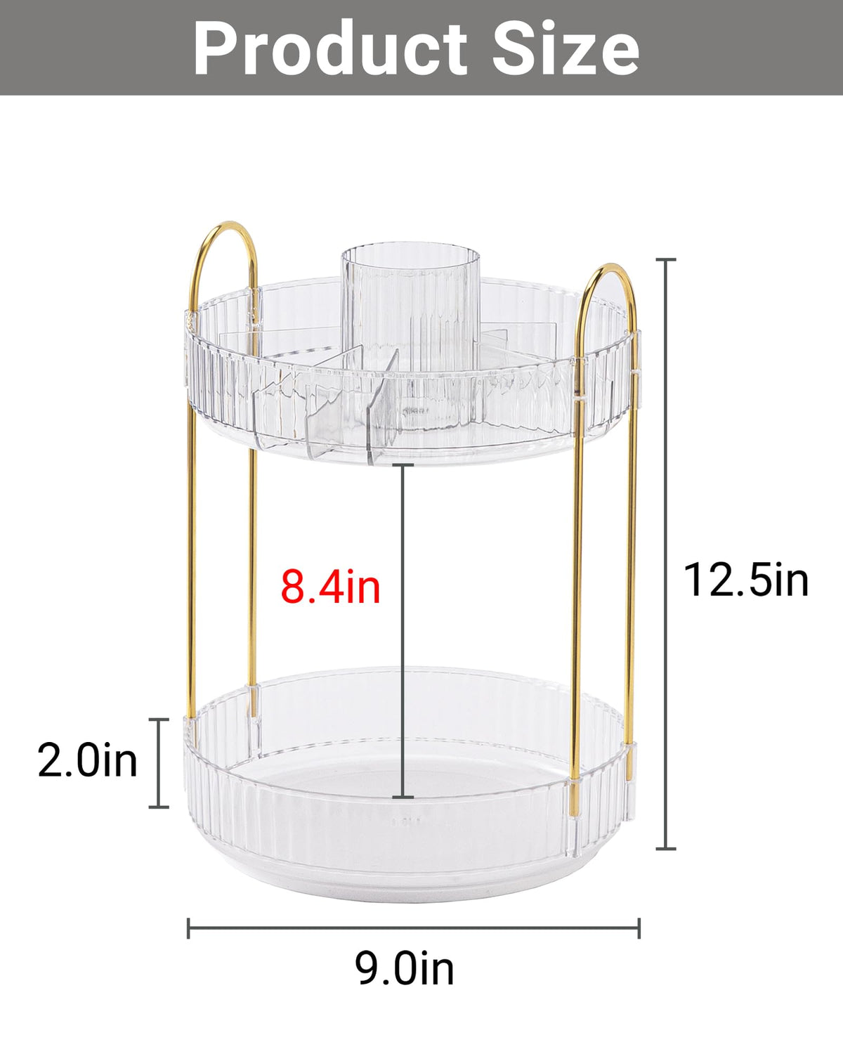 Asayuee premium ABS with gold rails for durable vanity storage.