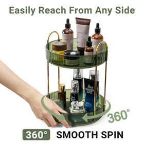 Asayuee premium ABS vanity organizer with green trays and durable design.