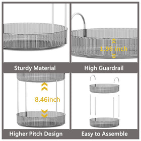 Asayuee raised guardrails prevent items from slipping on the tray.