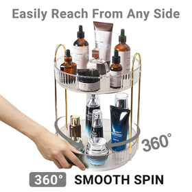 Asayuee skincare and perfume storage with raised guardrails prevents items from slipping.