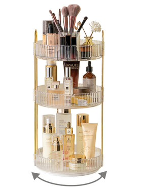 Asayuee top-compartment grid makeup organizer for easy product access.
