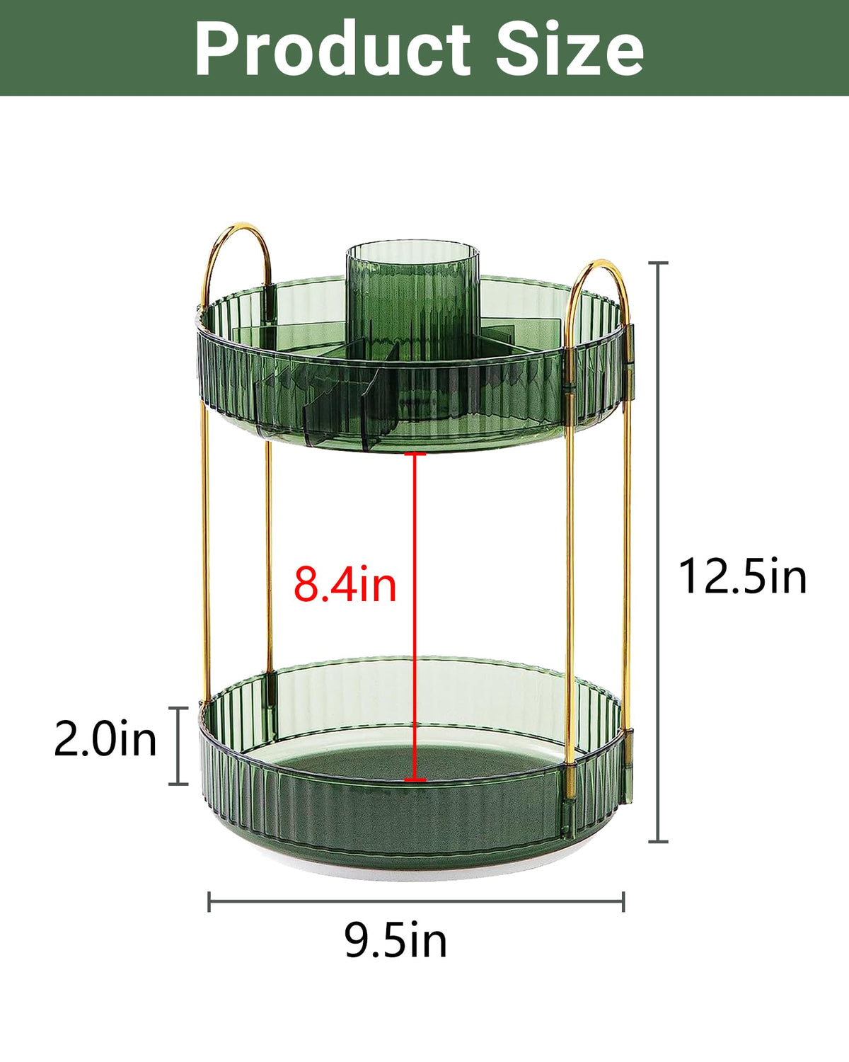 Asayuee two layer makeup organizer versatile storage for cosmetics