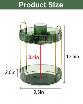 Asayuee two layer makeup organizer versatile storage for cosmetics