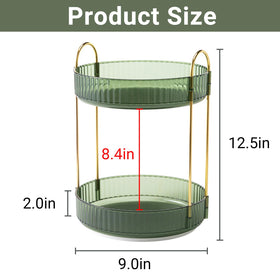Asayuee two-tier makeup storage showing ample capacity and organization.