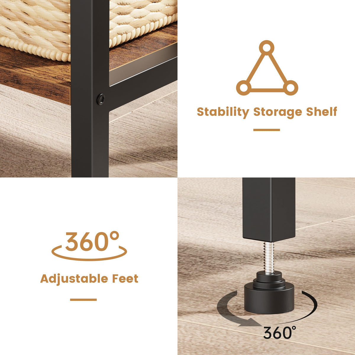 Asgolion rustic brown bedroom nightstand setup for cozy bedrooms.
